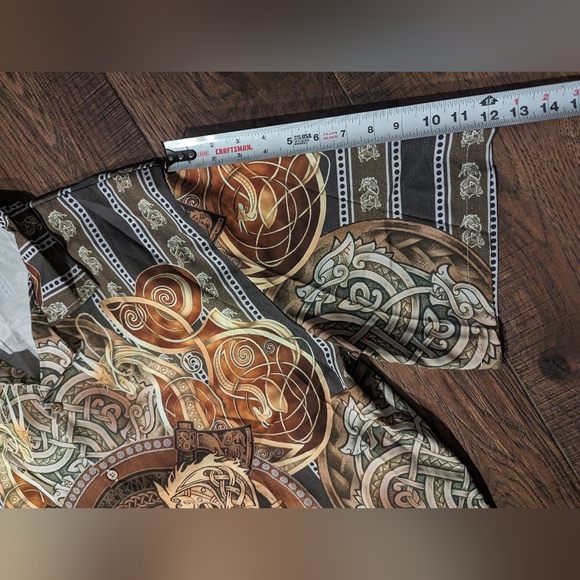 Hawalili Mens Button Down Shirt Brown & Gold Dragon Print Size 2XL Unique! - Picture 11 of 16